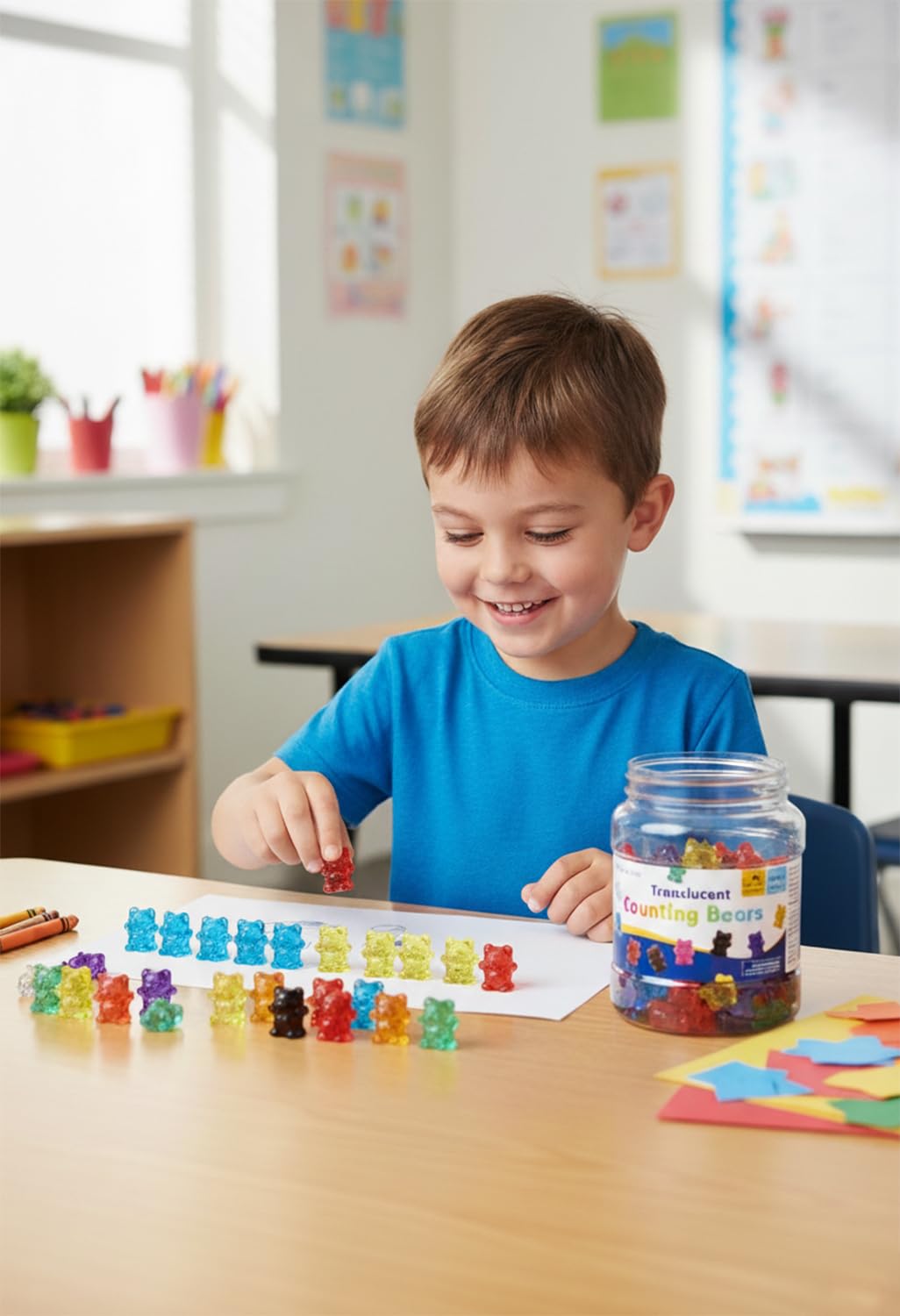 Odoorgames 100 Pcs Translucent Bear Counters - Light Table for Kids - Kindergarten Classroom & Light Table Manipulatives