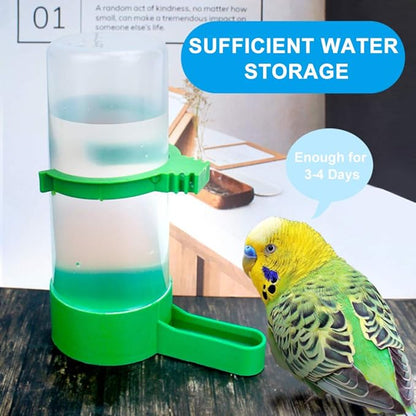 Bird Feeder, Bird Water Dispenser for Cage, 2PCS Automatic Bird Water Feeder with 1PCS Food Feeder for Cage Pet Parrot Budgie Lovebirds Cockatiel (2pcs 90ml + 1pcs 150ml)