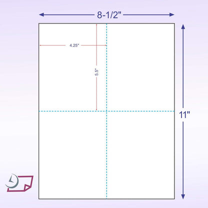 8-1/2 x 11 Laser and Inkjet Printer Postcards 4 up Per Page, (4-1/4" x 5-1/2" After Perf) EXTRA HEAVY 100 Sheets / 400 Cards