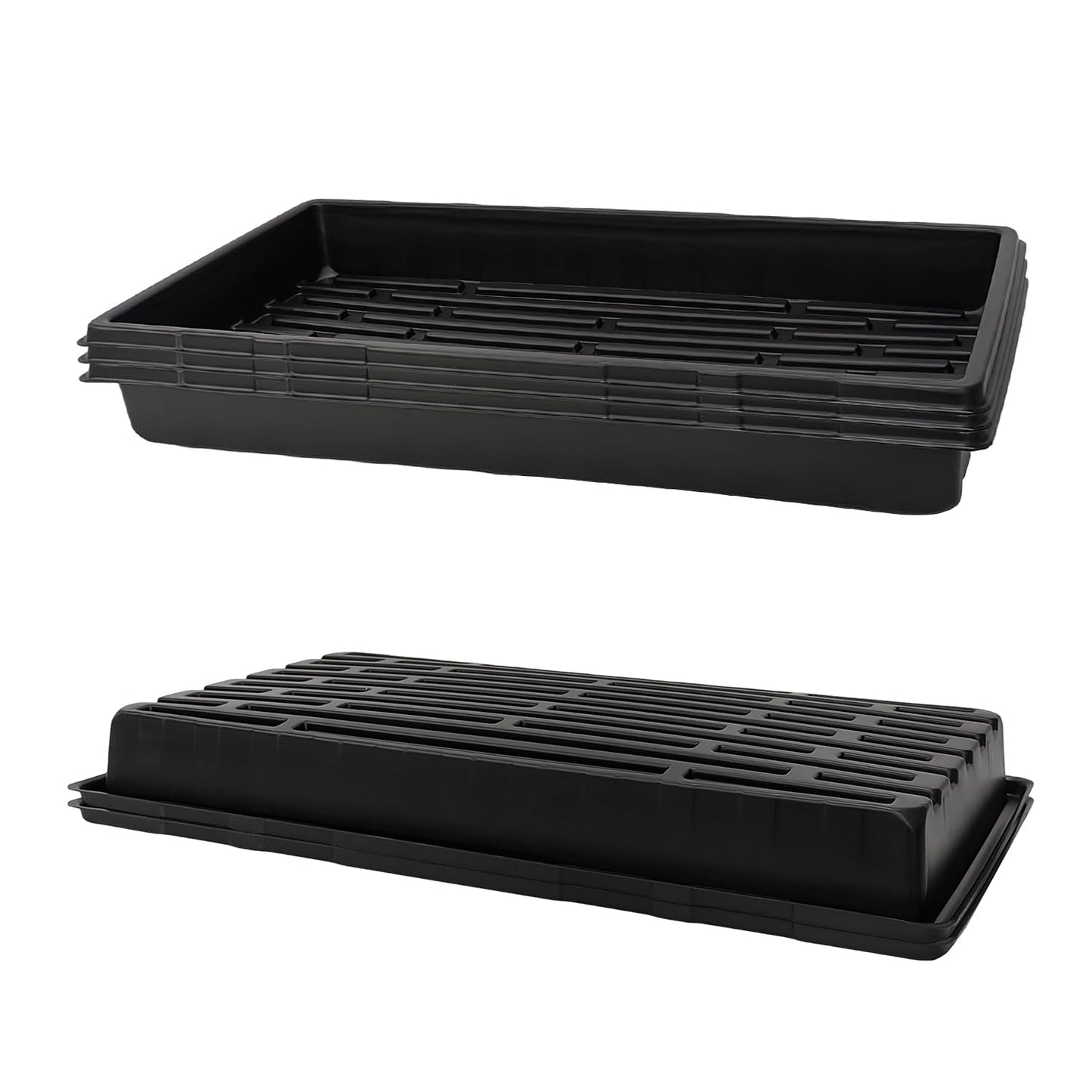 RooTrimmer 5 Pack 1020 Trays and 40 Pack Reusable 4-Cell Seed Starter Tray for Seedlings