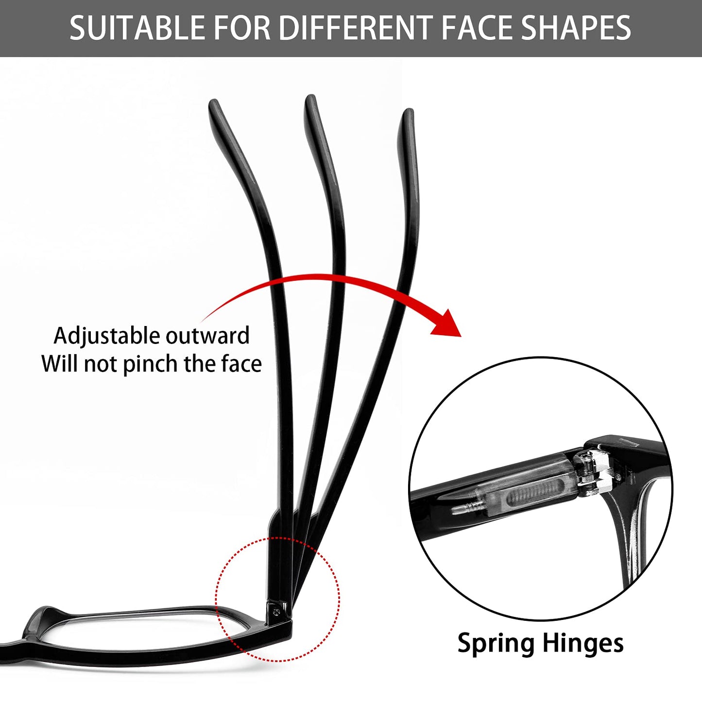 VIDEBLA 5 Pack Blue Light Blocking Reading Glasses,Spring Hinge Computer Readers for Women Men,Anti UV Ray Filter Nerd Eyeglasses (Mix, 1.50)