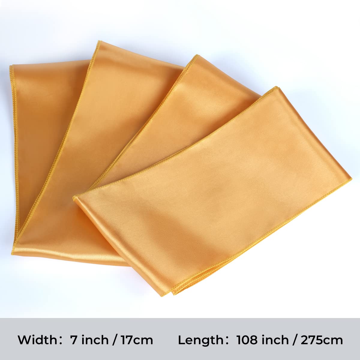 Babenest Satin Chair Sashes Ties Upgraded 30 pcs Chair Ribbons Bows for Wedding Banquet Party Easter Christmas Baby Shower Events Decoration (Gold)