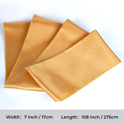 Babenest Satin Chair Sashes Ties Upgraded 30 pcs Chair Ribbons Bows for Wedding Banquet Party Easter Christmas Baby Shower Events Decoration (Gold)