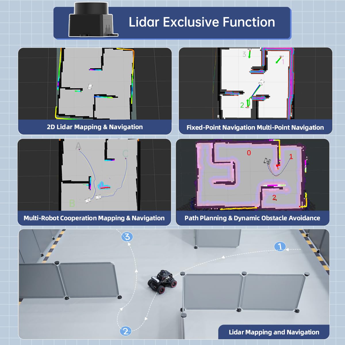 HIWONDER Robot Car with ChatGPT Large AI Models, 3D Depth Camera Ackermann Chassis ROS2-HUMBLE Lidar SLAM Mapping Navigation Autonomous Driving, MentorPi A1 Advanced Kit with Raspberry Pi5 8GB