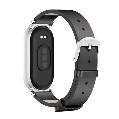 MIJOBS Strap for Xiaomi Mi Band 10/9/8 Genuine Leather Breathable Replacement Strap for Mi Fit Band 10 SmartWatch Straps Wristband Bracelet for Women Men