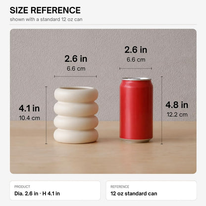 WENSHUO Chubby Pen Holder, Makeup Brush Organizer, Modern and Minimalistic, Ceramic Desk Accessories (Matte Crème)
