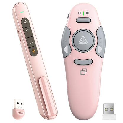 QUI Presenter Clicker Bundle | Pen-Shaped USB A Pink & Remote-Shaped USB A Pink
