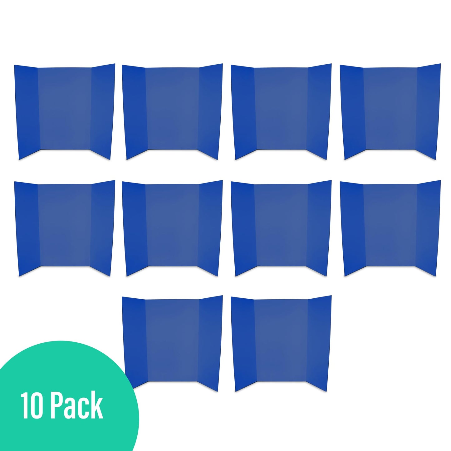 Flipside Products 36” x 48” Project Boards for Presentations, Science Fair, School Projects, Event Displays and Trifold Picture Board, Proudly Made in USA - Blue - 10 Pack