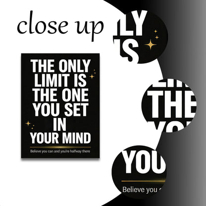YSPCSUN Inspirational Wall Decor The Only Limit is Your Mind Positive Quotes Office Wall Art Canvas Print Framed Motivational Posters for Entrepreneurs Study Room Gym Fitness Decor, 24x18 Inch