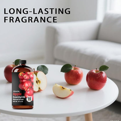 Apple Essential Oil, Apple Oil 16 Fl Oz 480 ML for Diffuser Humidifier Yoga Cleaning DIY Candle Soap Making Perfume Gift for Women Essential Oils FRAOIL (Apple 16 Fl Oz (Pack of 1))