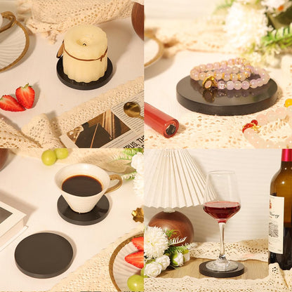 LiWiBet Black Marble Coasters for Drinks Set of 2, Stone Coaster for Men Coffee Table Bar, Office Kitchen & Dining, Home Decor & Protection