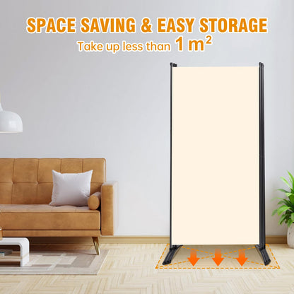 3 Panel Folding Privacy Screens, Portable Room Divider Panel, 6Ft Beige
