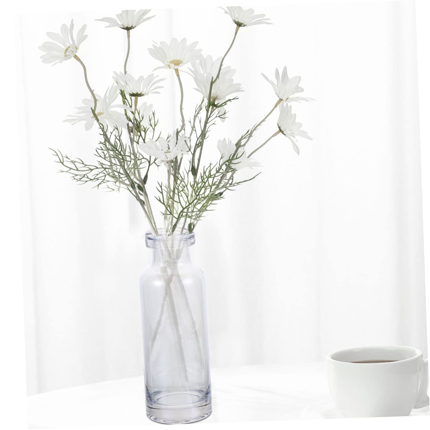 ABOOFAN Glass Vase for Hydroponics Plants Small Mouth Desktop Planter Terrarium for Home Decoration Smooth Transparent Floral Arrangement Container Gift Ready Decorative Propagation
