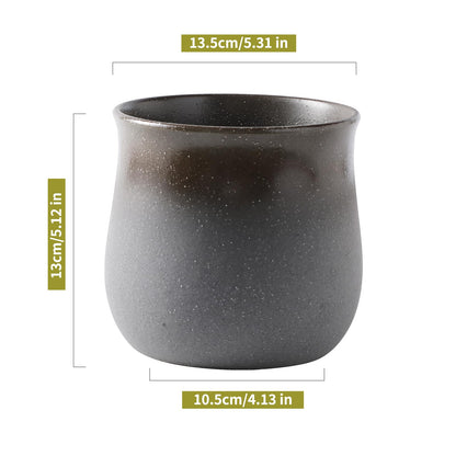 5.5 inch Ceramic Flower Pot, Indoor Outdoor Flower Planter, Grey and Black for Succulents, Cacti, Herbs, Suitable for Dried Plants and Fresh Plants