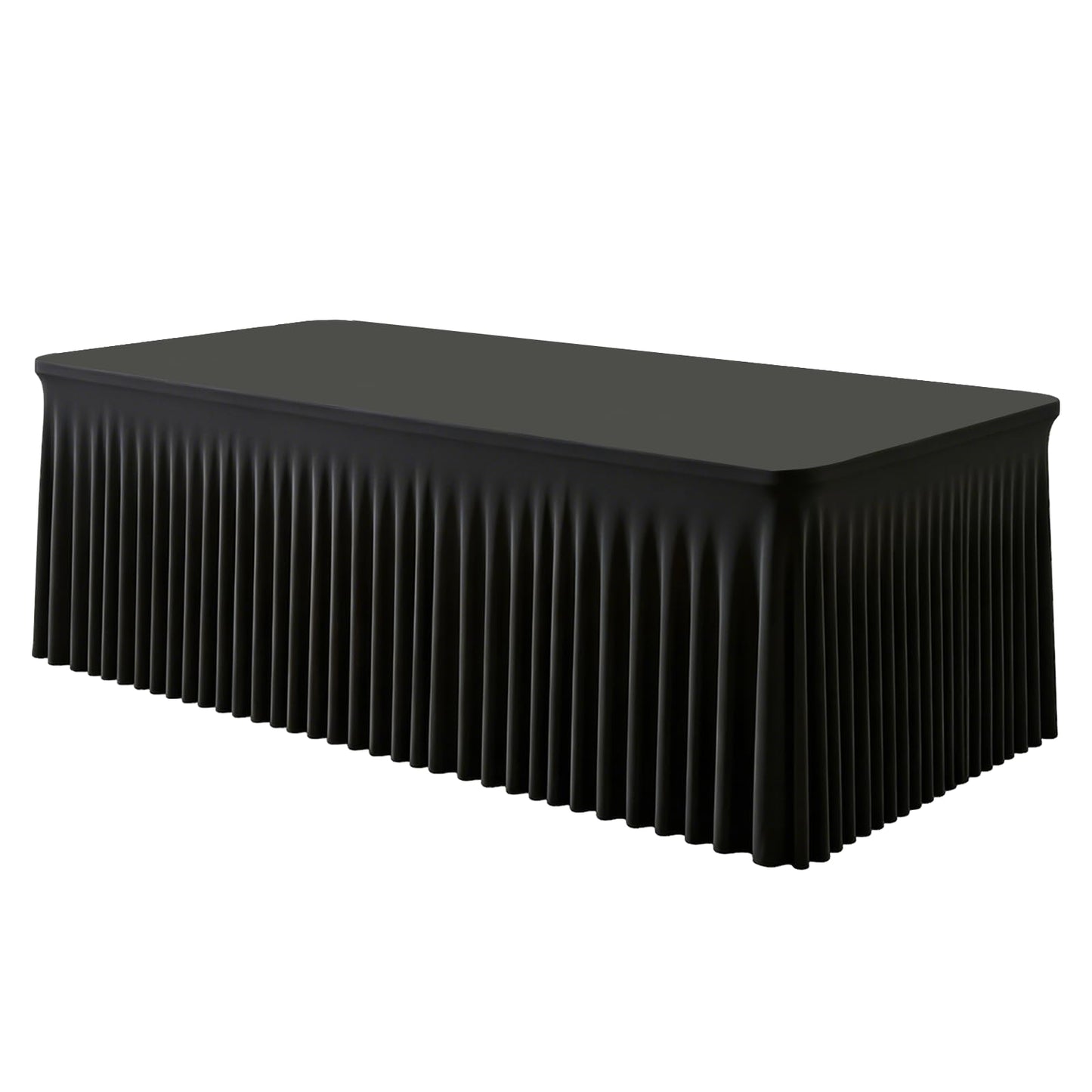GEWONELIFE Black Rectangle Spandex Tablecloth, Fitted Stretch Table Cover for 6FT Rectangular Tables, Wrinkle-Free Elastic Table Skirt for Graduation Wedding Party Banquet Birthday Buffet Restaurant