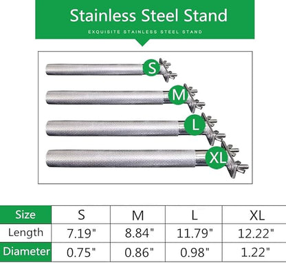 Bird Perch Stainless Steel Stand Parrot Rod Grinding Claws Trimming Beak Nails Grinding Stick Exercise Platform for Parakeet Cockatiel Conure African Grey Macaw Finch Bird Cage Accessories (S)