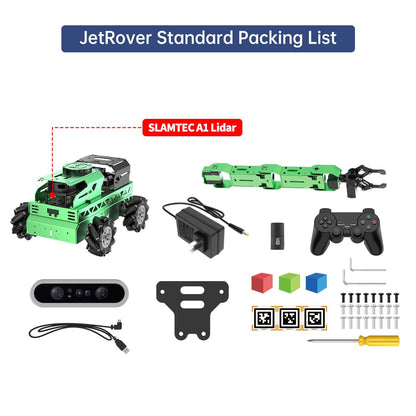 HIWONDER Robot Car with ChatGPT Large AI Model ROS2 ROS1 Education Lidar SLAM Mapping Navigation AI Vision 6DOF Robotic Arm Voice Control Smart Sorting, JetRover Standard Kit & Jetson Orin Nano 8GB