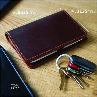 ROVA Field Notes Leather Cover, Full Grain, Fits 3.5" x 5.5" Notebooks, Crafted in the USA, Pocket Journal Cover for Everyday Carry with Pen Holder