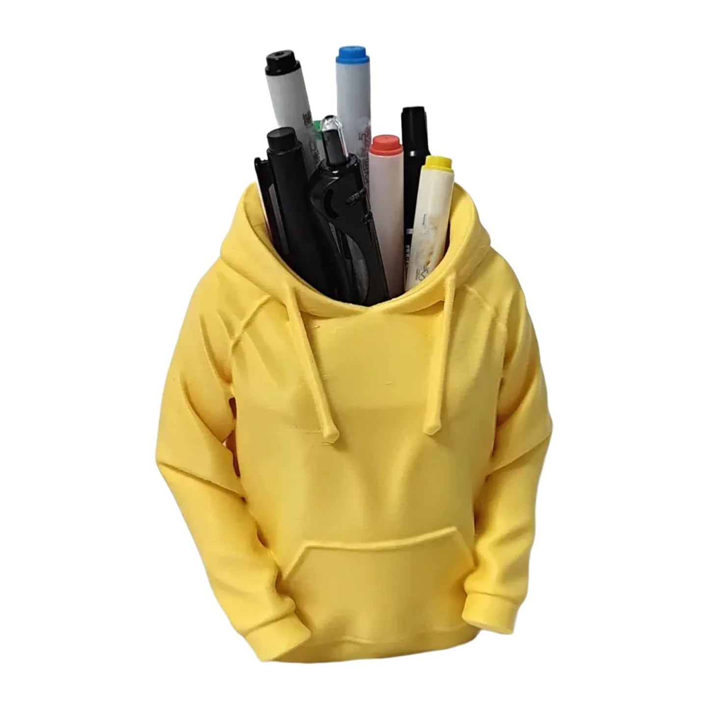 TIME&TRAVE Unique Sweatshirt Pen Holder for Desk, 3D Printed Creative Pencil Holder Desk Organizers, Office Supplies Decorations Idea Gift for Men Women Kids(Yellow)