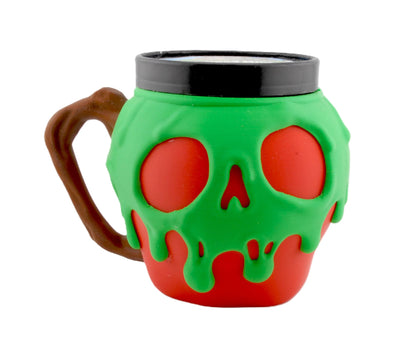 Fusion Layer 3D Poison Apple Ice Cream Pint Holder – Spooky Skull Design Mug Sleeve for 16 oz Ice Cream Containers – Ergonomic Handle – Halloween Gothic Dessert Cup Holder