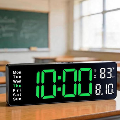 Digital Clock Large Display, 16" Large Digital Wall Clock for Classroom, Led Big Wall Electric Clocks with Remote Control,Date,Week,Alarm,Temp,Night Light for Bedroom,Living Room,Gym,Office