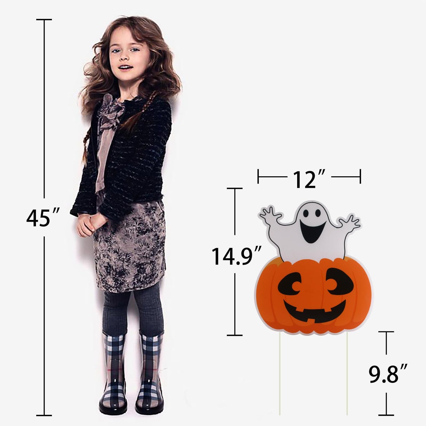 6PCS Yard Signs for Halloween Props Yard Stakes Pumpkin Ghost Monster Yard Sign Stakes for Halloween Decorations Outdoor Lawn Decor Yard Decorations