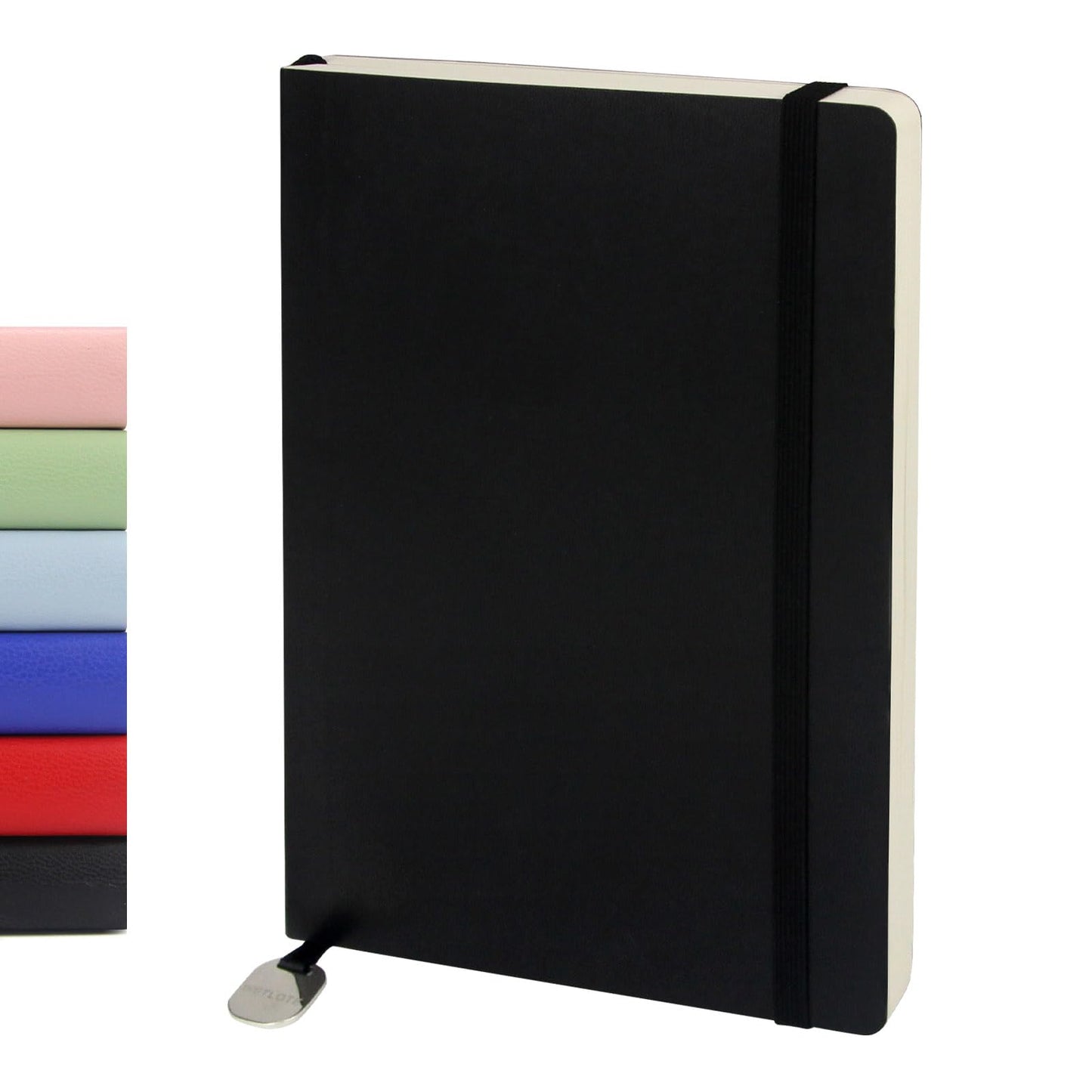 WETLOTE A5 Journal Notebook，Soft Cover - 5.6"x8.25" Line/Grid/Blank, 208 Pages, Soft Leather Journal for Home, Work & School(black,blank)