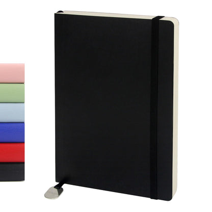 WETLOTE A5 Journal Notebook，Soft Cover - 5.6"x8.25" Line/Grid/Blank, 208 Pages, Soft Leather Journal for Home, Work & School(black,blank)