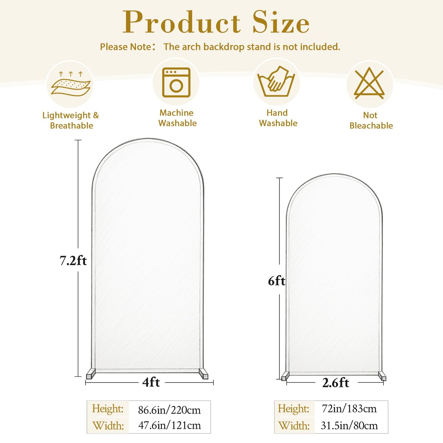Black Red Arch Cover 2 Set-7.2 and 6ft Arch Backdrop Cover Spandex Wedding Arch Stand Covers for Birthday Party Baby Shower Retirement Graduation Banquet Halloween Photo Background Decorations