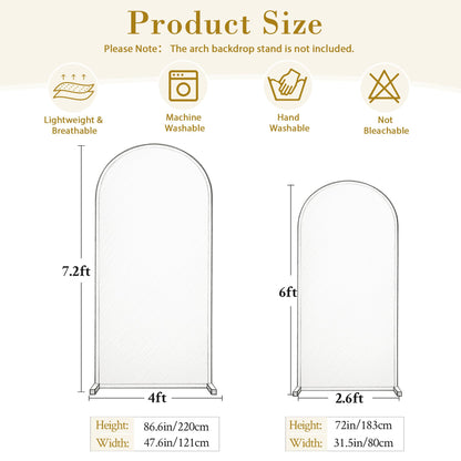 Black Red Arch Cover 2 Set-7.2 and 6ft Arch Backdrop Cover Spandex Wedding Arch Stand Covers for Birthday Party Baby Shower Retirement Graduation Banquet Halloween Photo Background Decorations