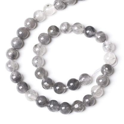 8MM 45PCS Natural Stone Cloudy Quartz Crystal Beads for Jewelry Making DIY Bracelet 1 Strand