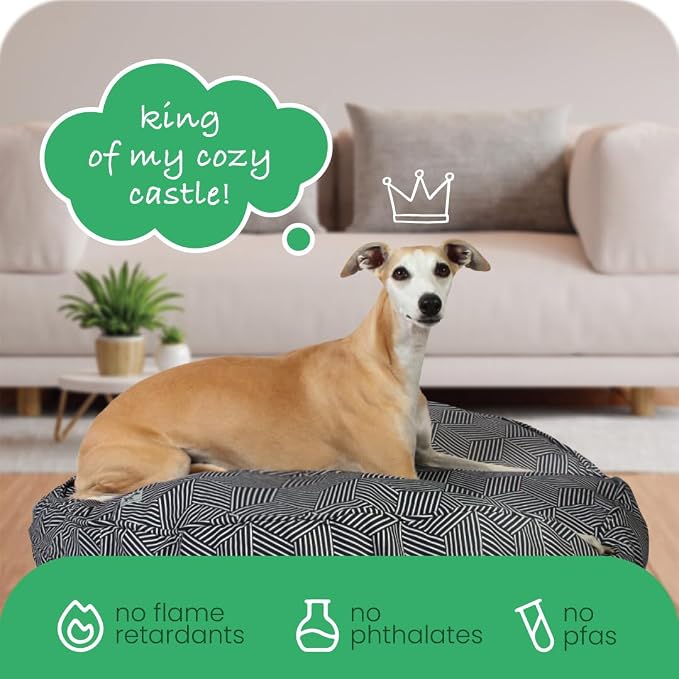 Molly Mutt Huge Dog Bed Cover - Rough Gem Print - Measures 36” x 5’’ - 100% Cotton - Durable - Breathable - Sustainable - Machine Washable Dog Bed Cover