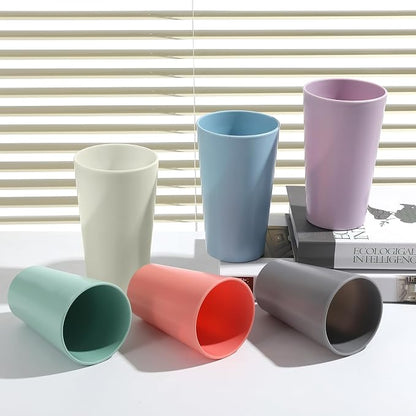 24 Pcs Unbreakable Plastic Cups Set, 20 oz Reusable Plastic Cups, Stackable Water Tumblers, Drinking Cup for Kitchen, Outdoor, BPA-free, Dishwasher Refrigerator and Microwave Safe (20 oz, 4 Colors)
