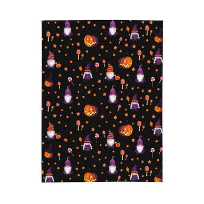 Halloween Blanket Cute Gnome Pumpkin Black Blanket Halloween Lightweight Throw Blanket for Women Kids Soft Cozy Fleece Couch Living Room 40x50 inches