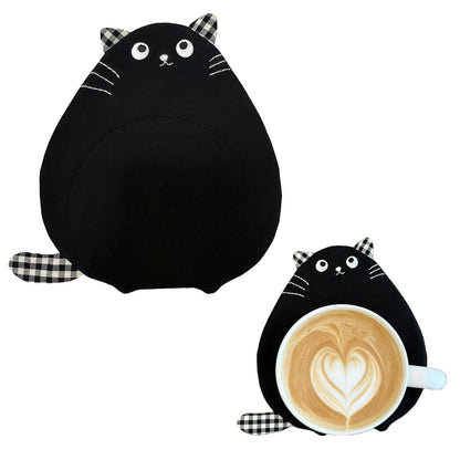 Chvioz 2 PCS Cat Coasters Cute Cat-Shaped Cotton Fabric Coffee Coaster Drink Coasters for Table Protection Home Decor Gifts for Cat Lovers