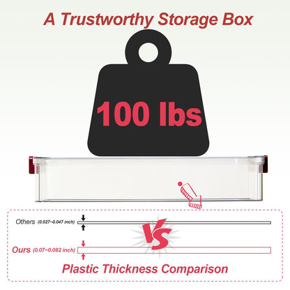CATOOMUU 5.5qt Portable Project Case 9 X 13 Clear Stackable Plastic Storage With Lids Organizer Containers File Box For Letter A4 Paper Photo Documents Scrapbook Craft Art School Supplies, 2 Pcs
