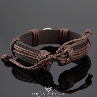 Soul Statement Genuine Leather Wrap Baseball Drip Bracelet for Teens and Men – Adjustable Cord with Stainless Steel Baseball Charm – Athletic Jewelry, Easter Basket Stuffer for Teenagers (Baseball)