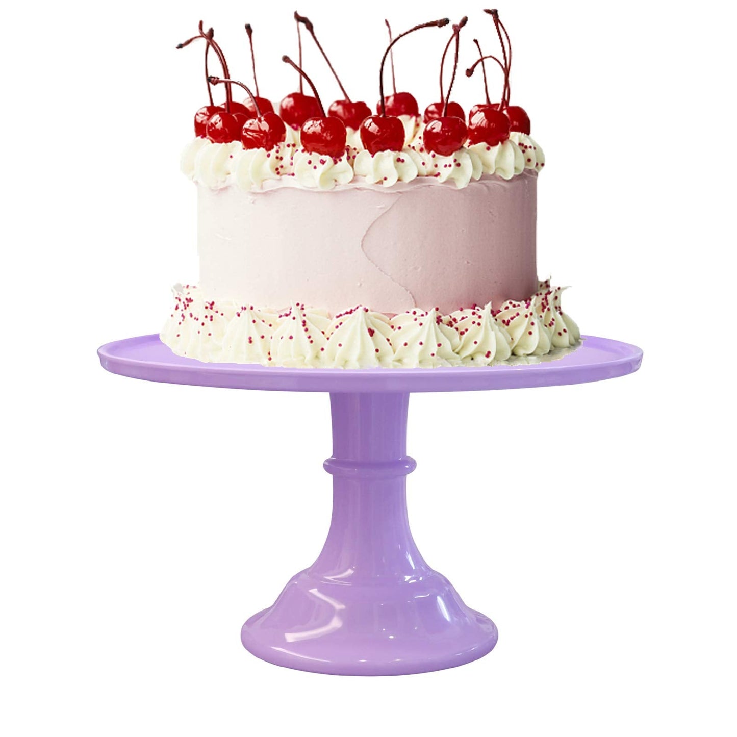KLASKWARE 11-Inch Round Melamine Cake Stand, Purple Single-Tier Dessert Display Stand for Cakes, Cupcakes and Party Table Decor