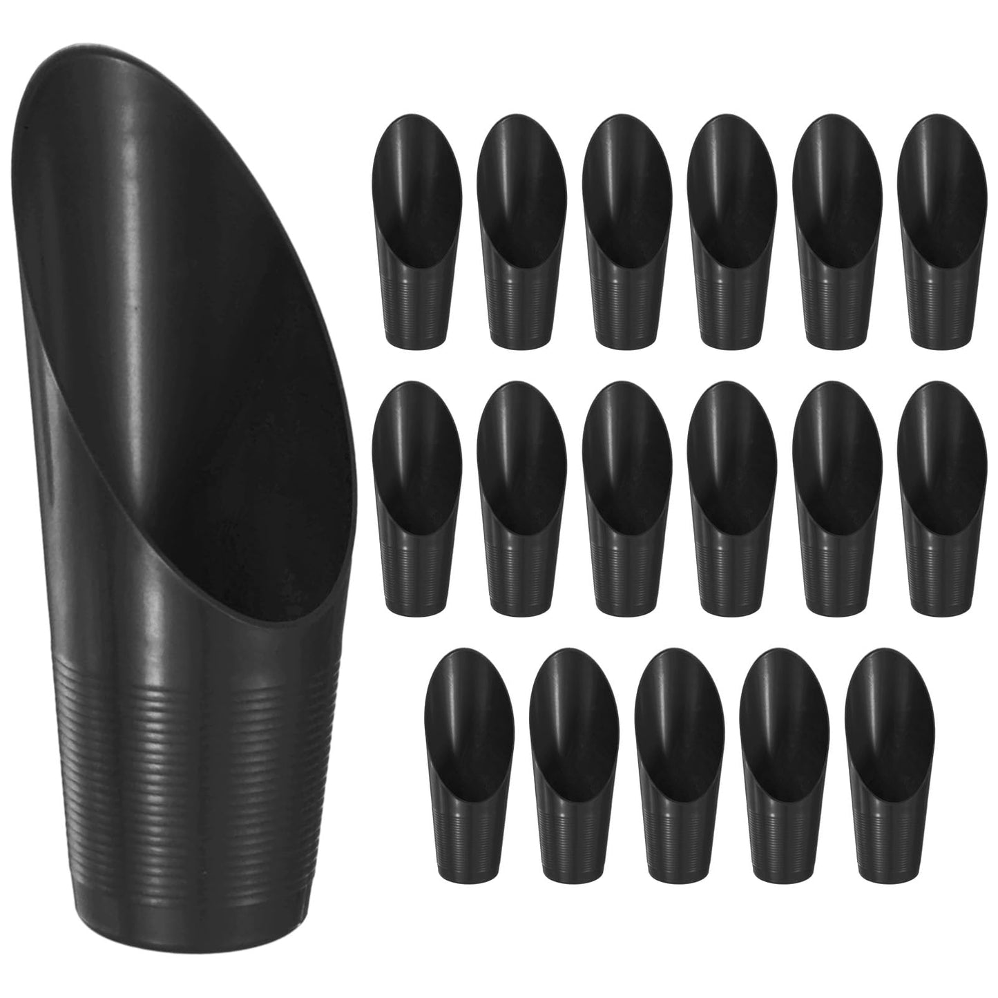 M METERXITY 18-Pack Bonsai Soil Scoops, Plastic Garden Soil Scoops Bucket Shovel Potting Scoopers for Transplanting/Flower Planting/Plant Succulent, Colorful Small Gardening Tools [Black]