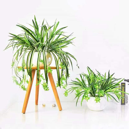 GBESTWOOW Artificial Spider Plant Hanging Vine Fake Greenery for Home Garden Office Wedding Decoreation 2pcs