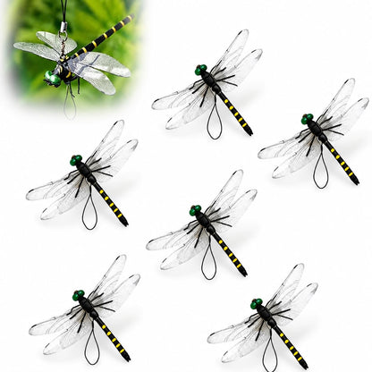 BLMRME 3D Artificial Dragonfly Bug Repellent, Lifelike Dragon Fly Clips for Bugs Repellent, Durable Outdoor Garden Decor, Realistic Fly Deterrent for Patio Yard Plants