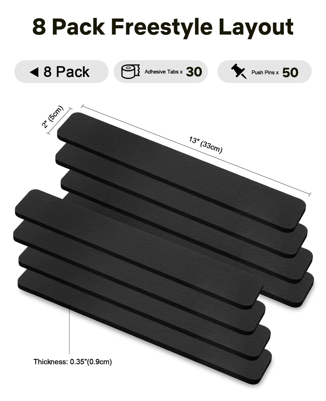 Small Cork Bulletin Board Tiles, Felt Wall Decor and Office Desk Accessories for Vision, Message Center, Picture and Prayer Board, Dorm, Room, Home Office Essentials and Organization(Black)