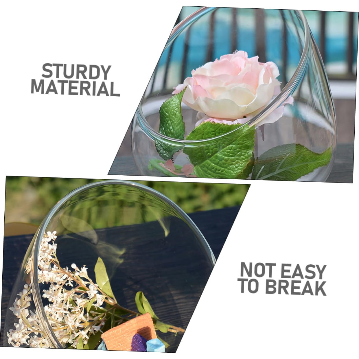 Cabilock 3pcs Glass Terrarium Container for Succulent Plants Stylish Desktop Decor Landscape Bottle for Home and Office Centerpiece