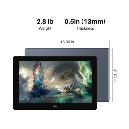 HUION Kamvas Pro 16 Plus 4K UHD Drawing Tablet with Screen Full Laminated 145% sRGB Art Tablet with Battery-Free Stylus, 15.6-inch Graphics Tablet for PC, Mac, Linux, Android