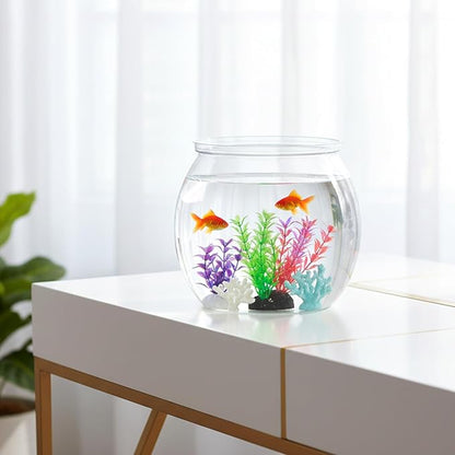 InnoHHustle Mini Plastic Fish Bowl 30 oz Decorative Small Fish Tank Unbreakable Aquarium Starter Kit for Centerpiece Vases Party Decorations