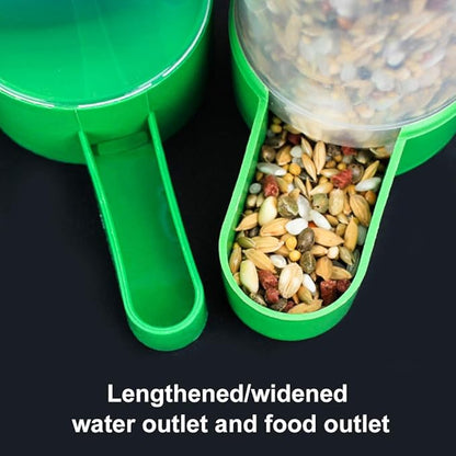 Bird Feeder, Bird Water Dispenser for Cage, 2PCS Automatic Bird Water Feeder with 1PCS Food Feeder for Cage Pet Parrot Budgie Lovebirds Cockatiel Automatic Bird Feeder (2pcs 60ml + 1pcs 150ml)