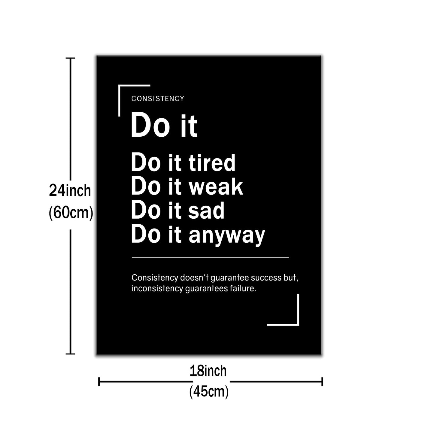 Motivational Canvas Framed Wall Art Do It Inspirational Entrepreneur Quotes Picture Print for Office Painting Poster Wall Decor for Modern Home Kitchen Teens Room Ready to Hang [18''Wx24''H]