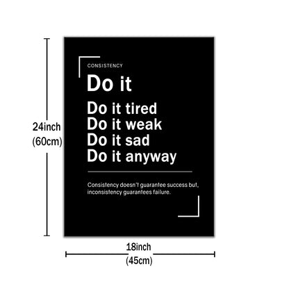Motivational Canvas Framed Wall Art Do It Inspirational Entrepreneur Quotes Picture Print for Office Painting Poster Wall Decor for Modern Home Kitchen Teens Room Ready to Hang [18''Wx24''H]