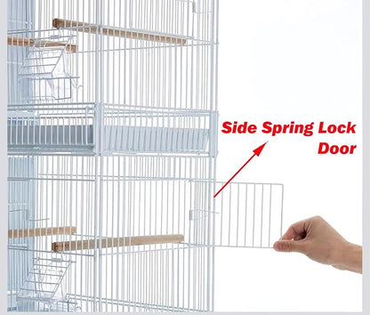 Extra Large 36" x 18" x 19"H Lot of Two Breeder Bird Flight Cage Side Breeding Nest Box Door Center Divider with Removable Rolling Stand