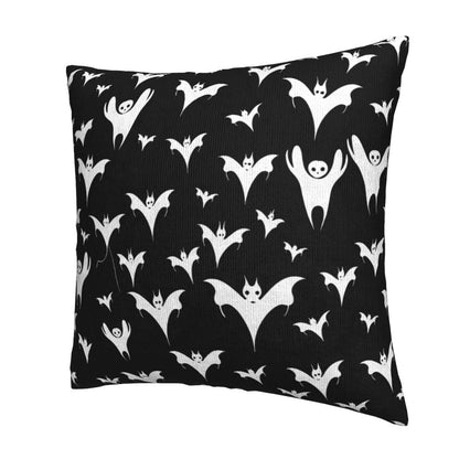 Xzyopcwx Halloween Goth Bats and Moon 2 Pack Throw Pillow Covers Sofa Cushions Covers Living Room Bedroom Bed Covers Car Lumbar Covers 18x18 Inches